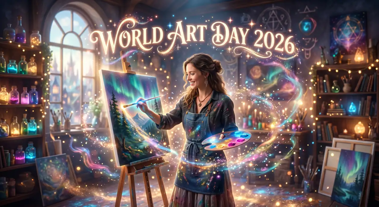 Free Download World Art Day Facebook Post Content - High Quality World Art Day 2026 Wishes Image