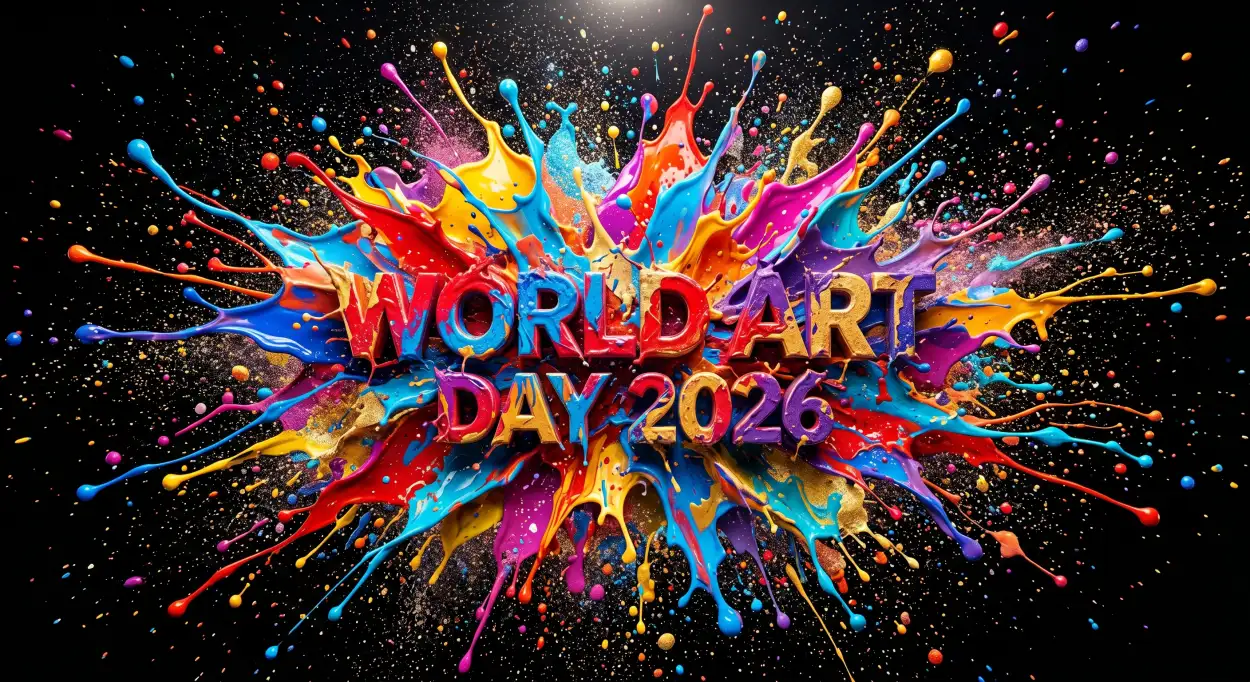 Free Download World Art Day Paint Brush Png - High Quality World Art Day 2026 Wishes Transparent PNG