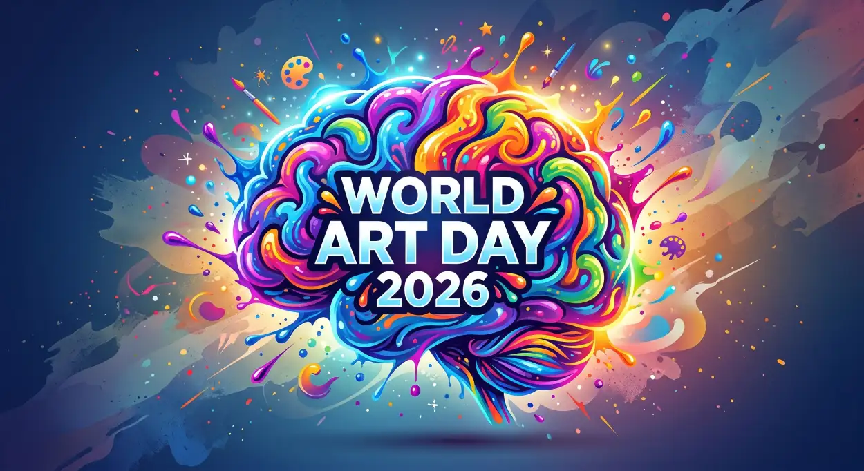 Free Download World Art Day Poster Png Hd - High Quality World Art Day 2026 Wishes Transparent PNG