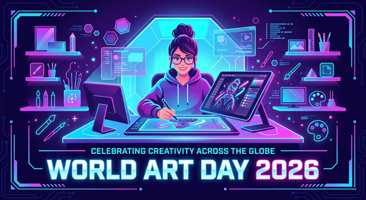 Free Download World Art Day Vector Illustration - High Quality World Art Day 2026 Wishes Image