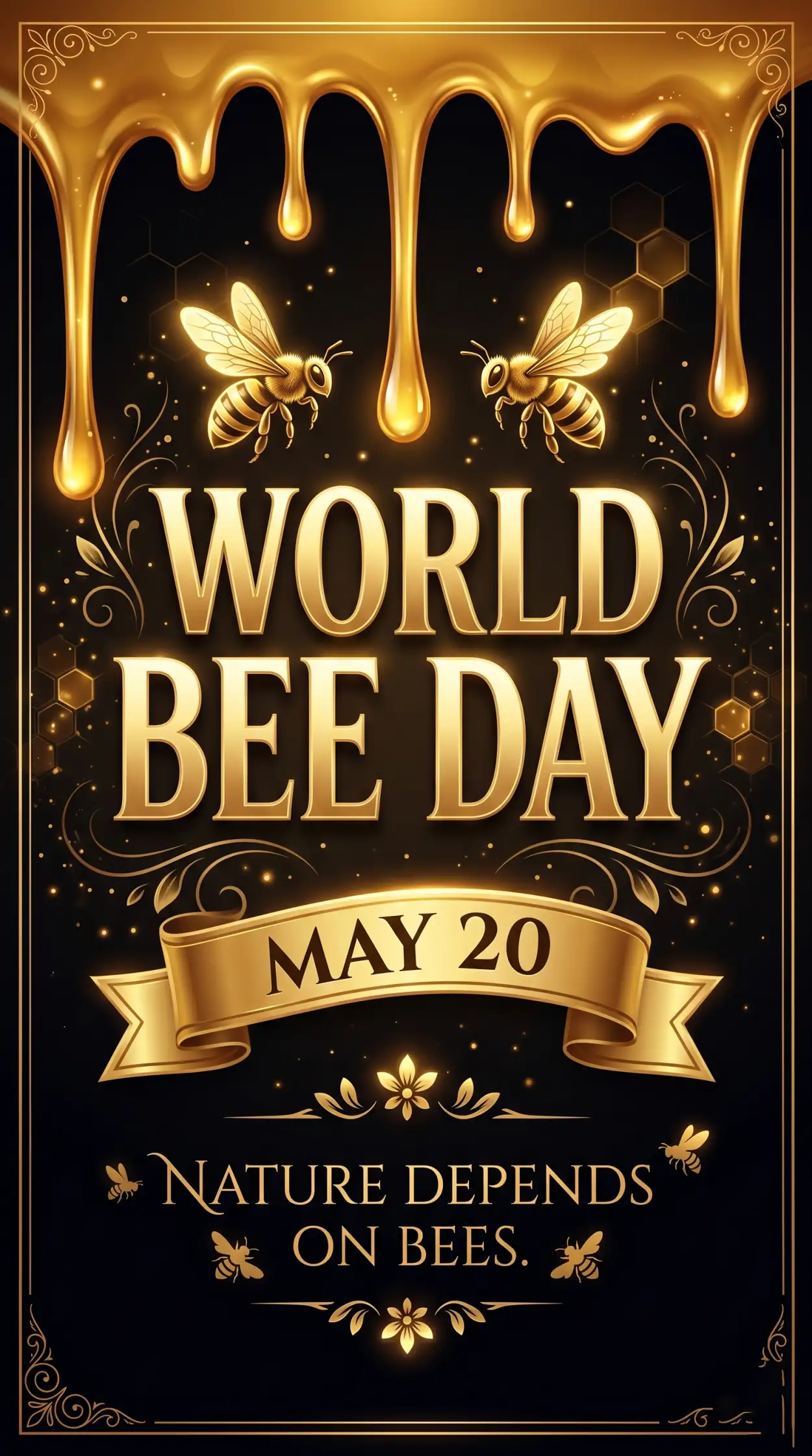 Free Download World Bee Day 2026 Awareness Poster Template - High Quality World Bee Day 2026 Image