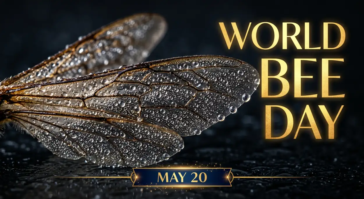 Free Download World Bee Day 2026 Luxury Gold Black Design - High Quality World Bee Day 2026 Image