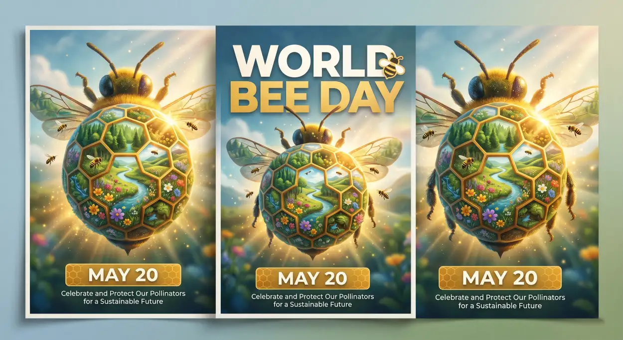 Free Download World Bee Day 2026 Modern Vector Art - High Quality World Bee Day 2026 Image