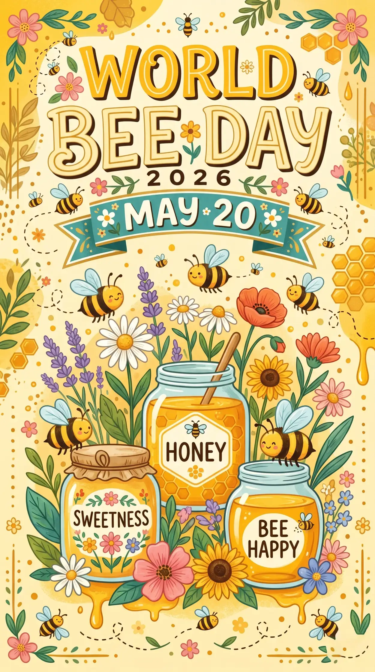 Free Download World Bee Day 2026 Natural Honey Concept - High Quality World Bee Day 2026 Image