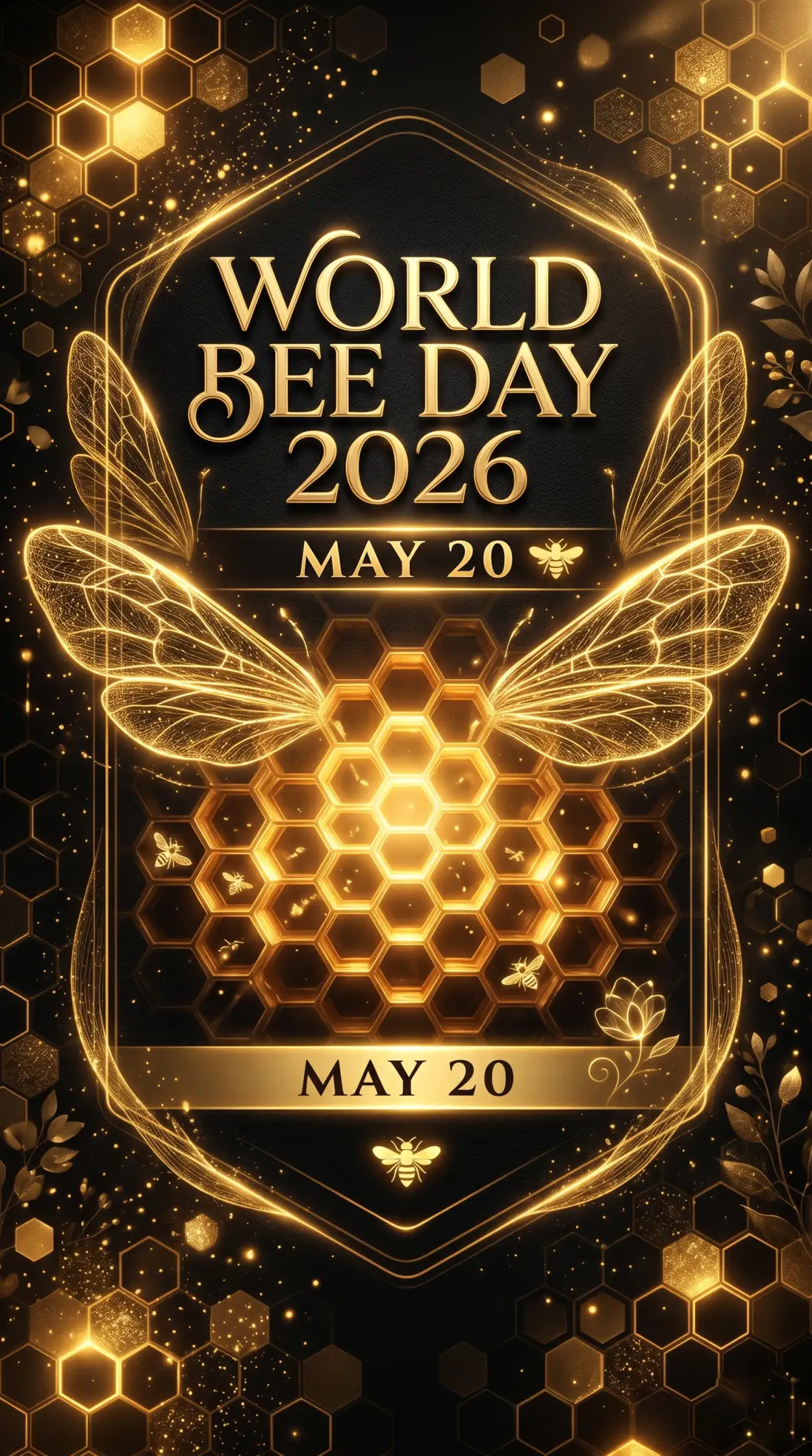 Free Download World Bee Day 2026 Premium Luxury Poster - High Quality World Bee Day 2026 Image