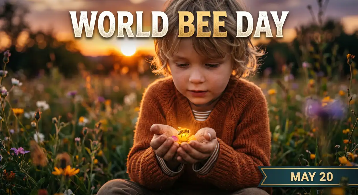 Free Download World Bee Day 2026 Slogan And Quotes - High Quality World Bee Day 2026 Image