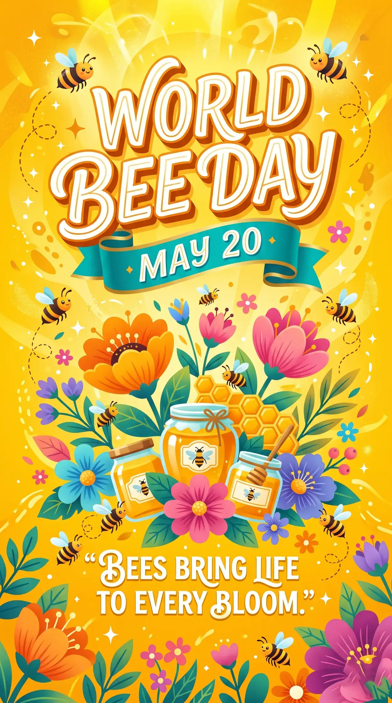 Free Download World Bee Day 2026 Vector Illustration Free - High Quality World Bee Day 2026 Image