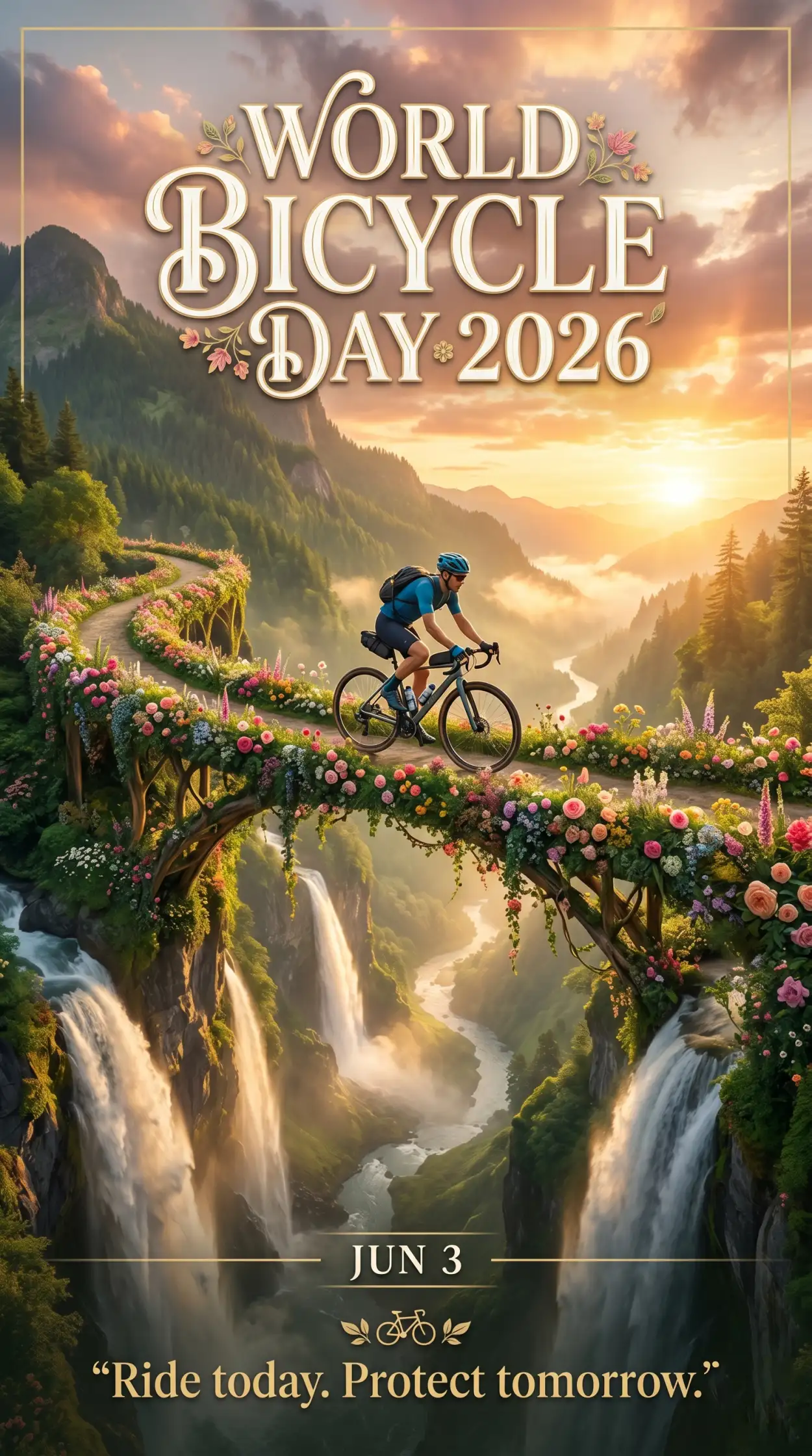 Free Download World Bicycle Day 2026 3d Poster Design - High Quality World Bicycle Day 2026 Image