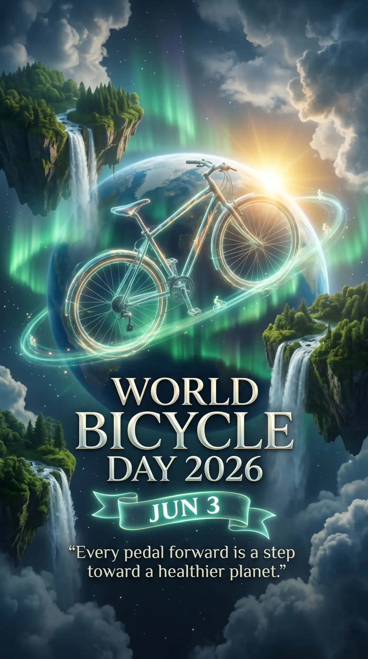 Free Download World Bicycle Day 2026 A4 Poster Template - High Quality World Bicycle Day 2026 Image
