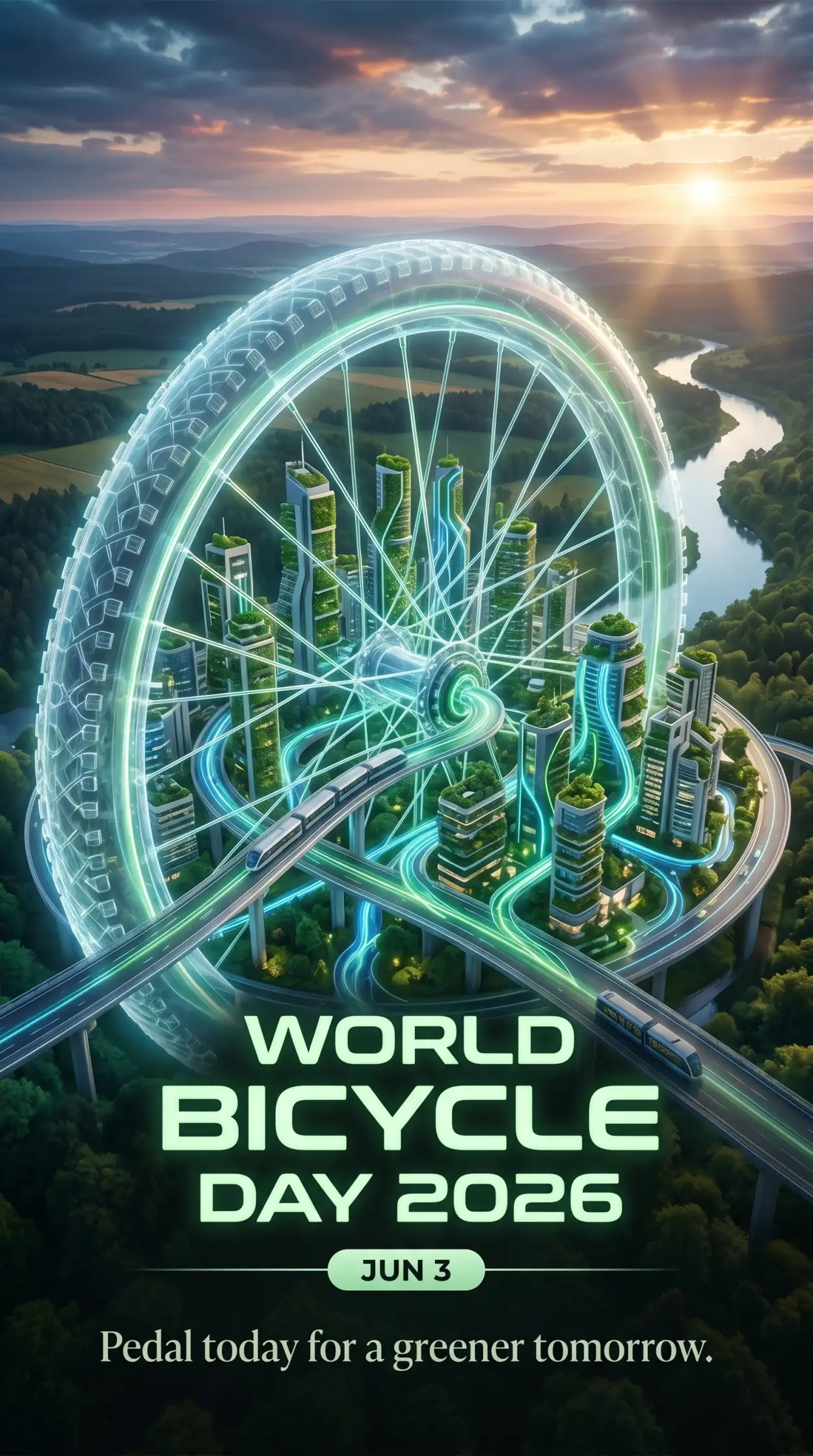 Free Download World Bicycle Day 2026 Cinematic Artwork - High Quality World Bicycle Day 2026 Image