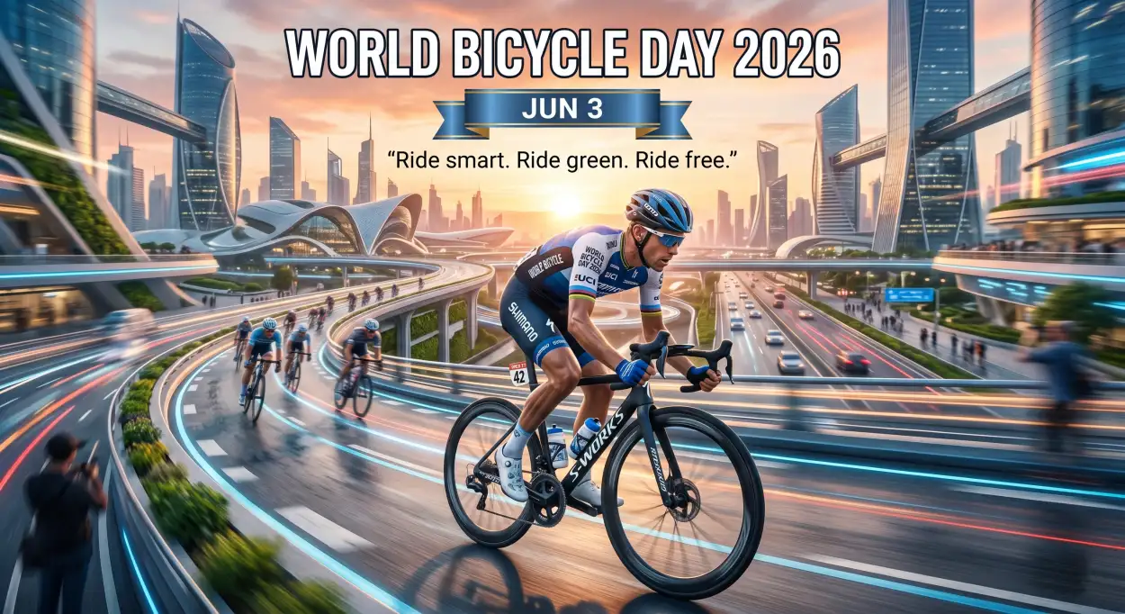 Free Download World Bicycle Day 2026 Cycling Challenge - High Quality World Bicycle Day 2026 Image