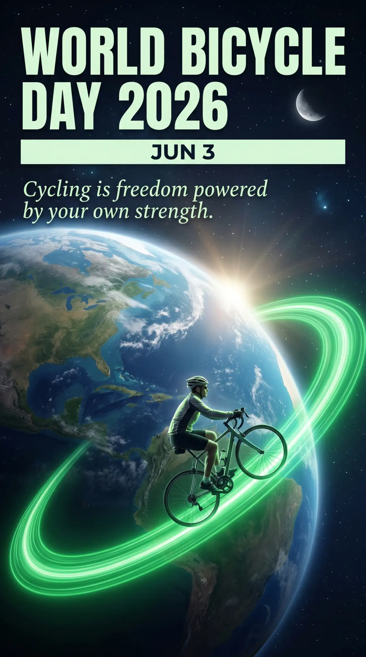 Free Download World Bicycle Day 2026 Fitness Motivation Poster - High Quality World Bicycle Day 2026 Image