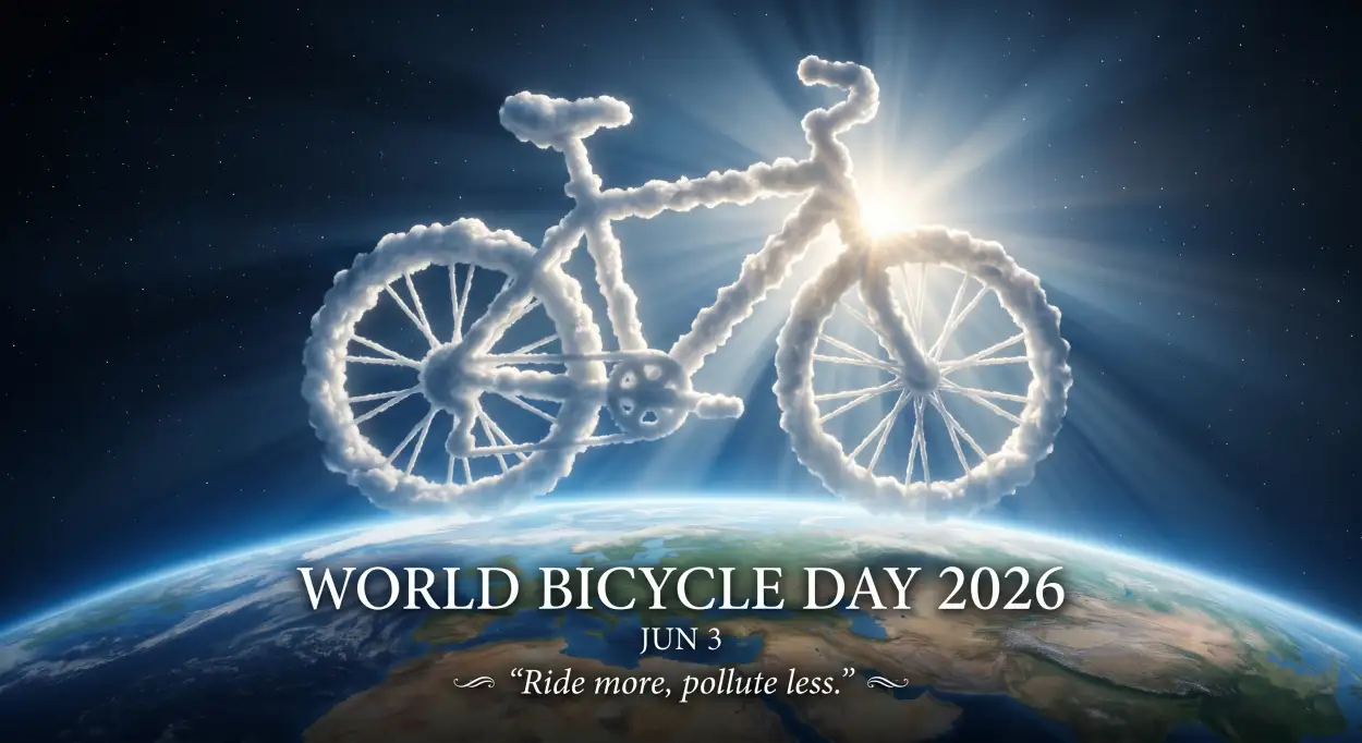 Free Download World Bicycle Day 2026 Message - High Quality World Bicycle Day 2026 Image