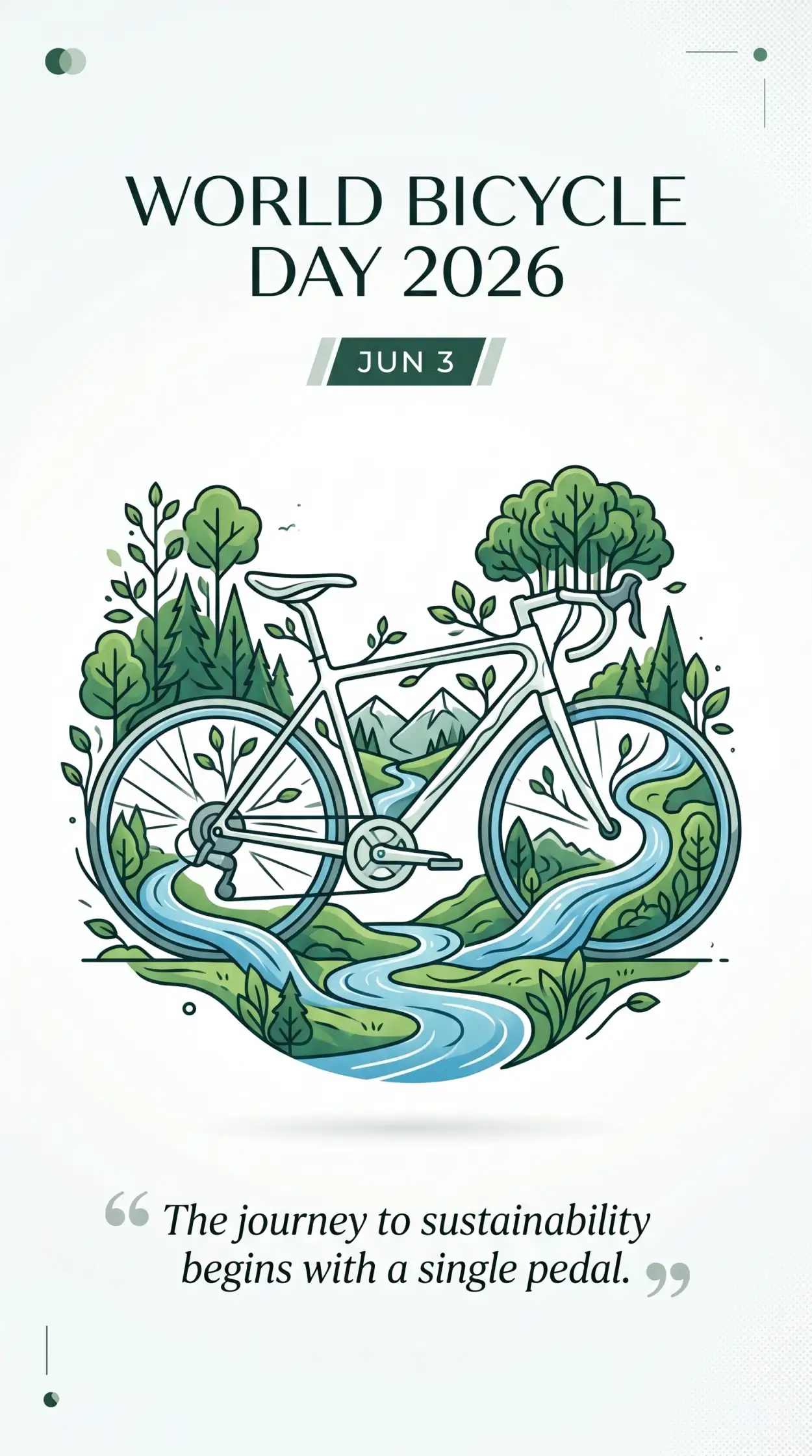 Free Download World Bicycle Day 2026 Minimalist Poster - High Quality World Bicycle Day 2026 Image