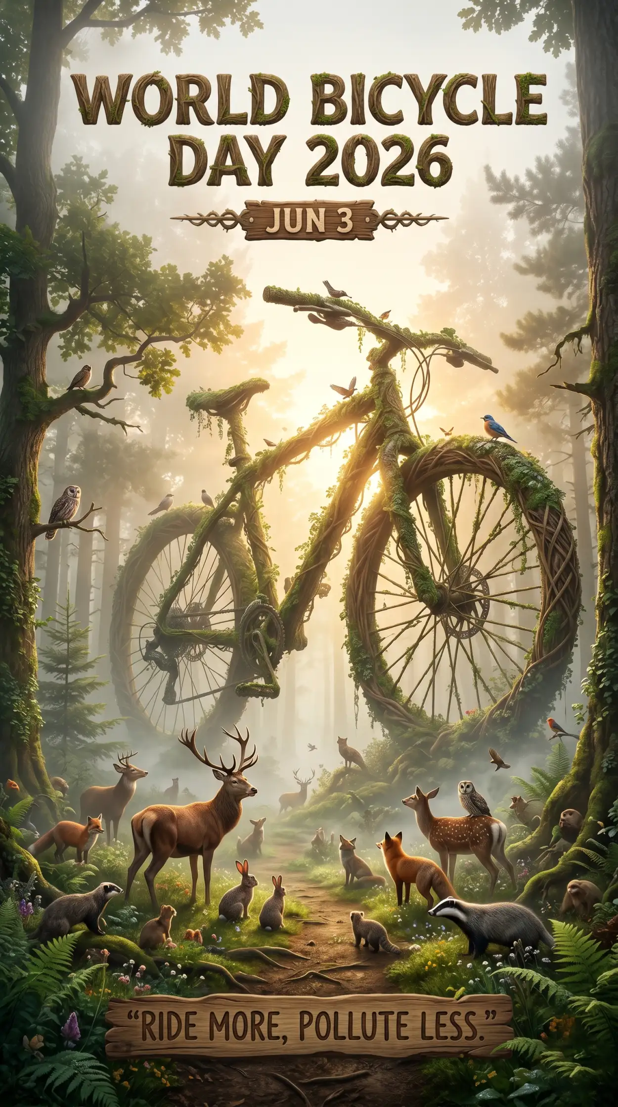Free Download World Bicycle Day 2026 Mountain Bike Poster - High Quality World Bicycle Day 2026 Image