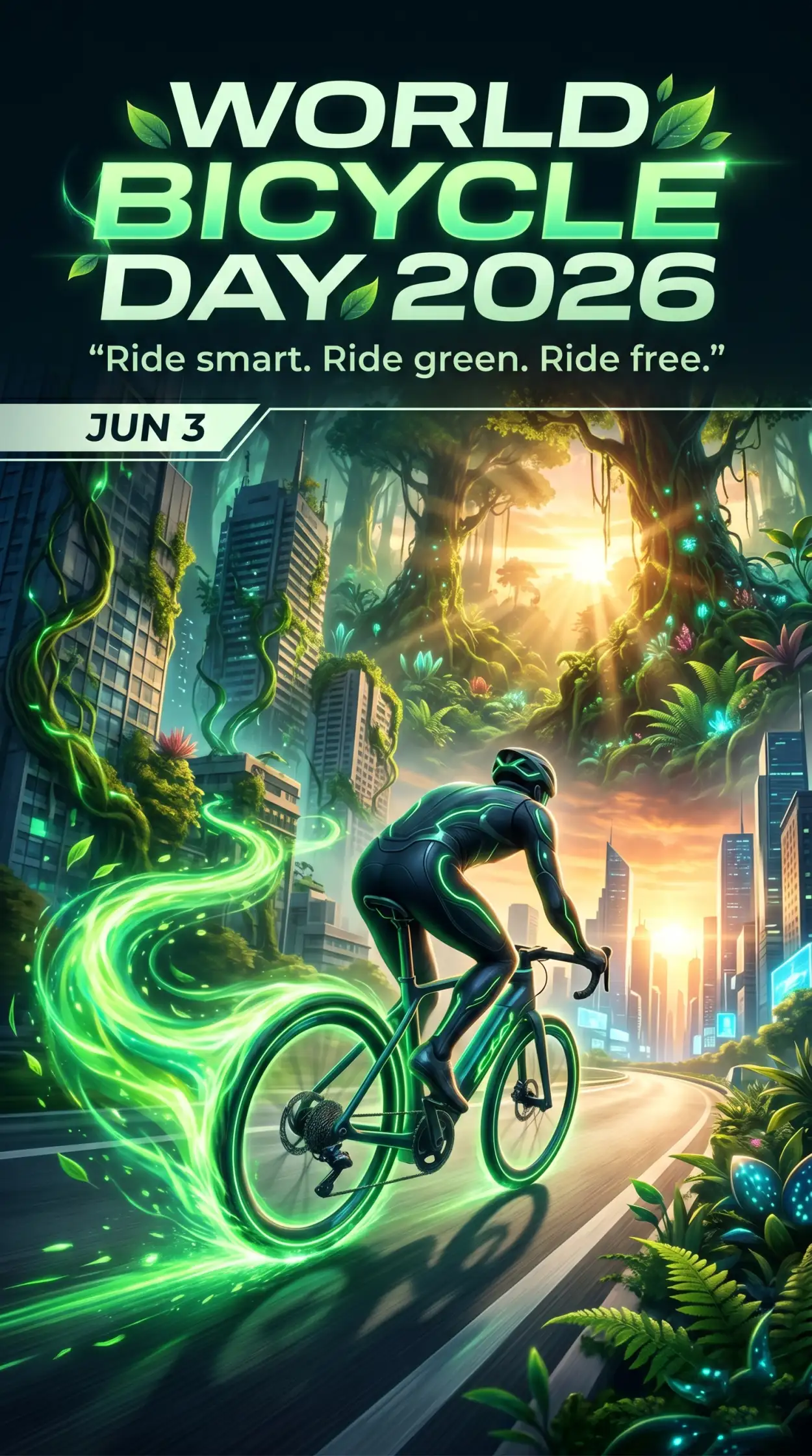 Free Download World Bicycle Day 2026 Road Safety Poster - High Quality World Bicycle Day 2026 Image