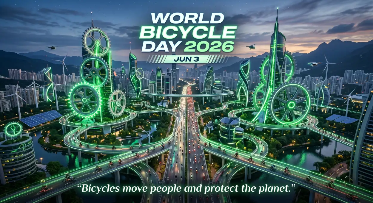 Free Download World Bicycle Day 2026 Social Awareness Banner - High Quality World Bicycle Day 2026 Image