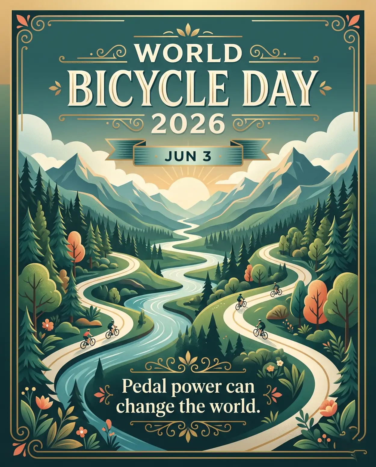 Free Download World Bicycle Day 2026 Special Day Poster - High Quality World Bicycle Day 2026 Image