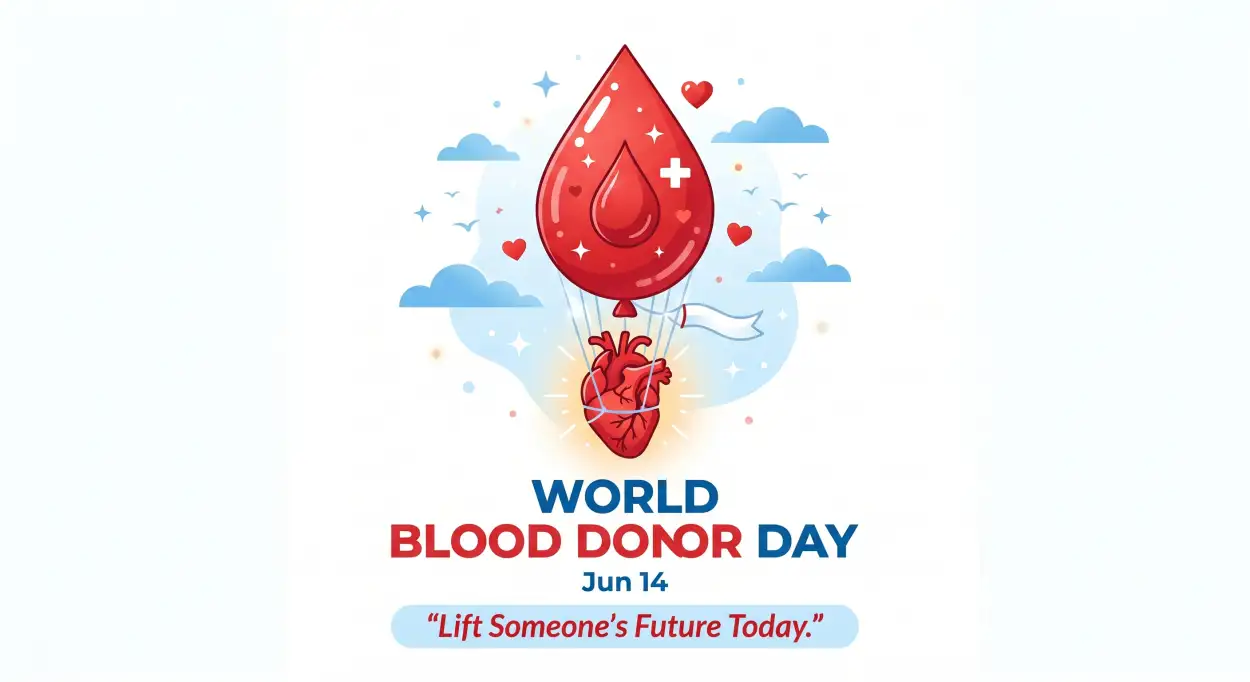 Free Download World Blood Donor Day 2026 Awareness Poster - High Quality World Blood Donor Day 2026 Image