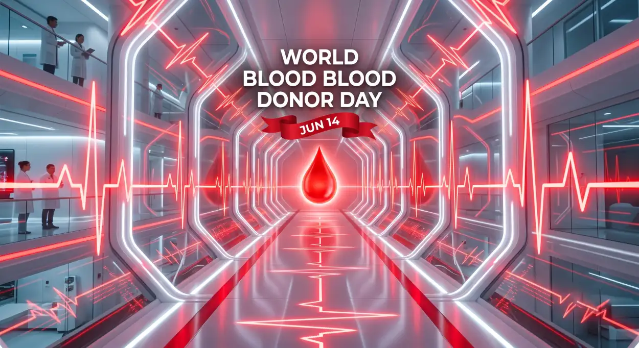 Free Download World Blood Donor Day 2026 Digital Awareness Poster - High Quality World Blood Donor Day 2026 Image