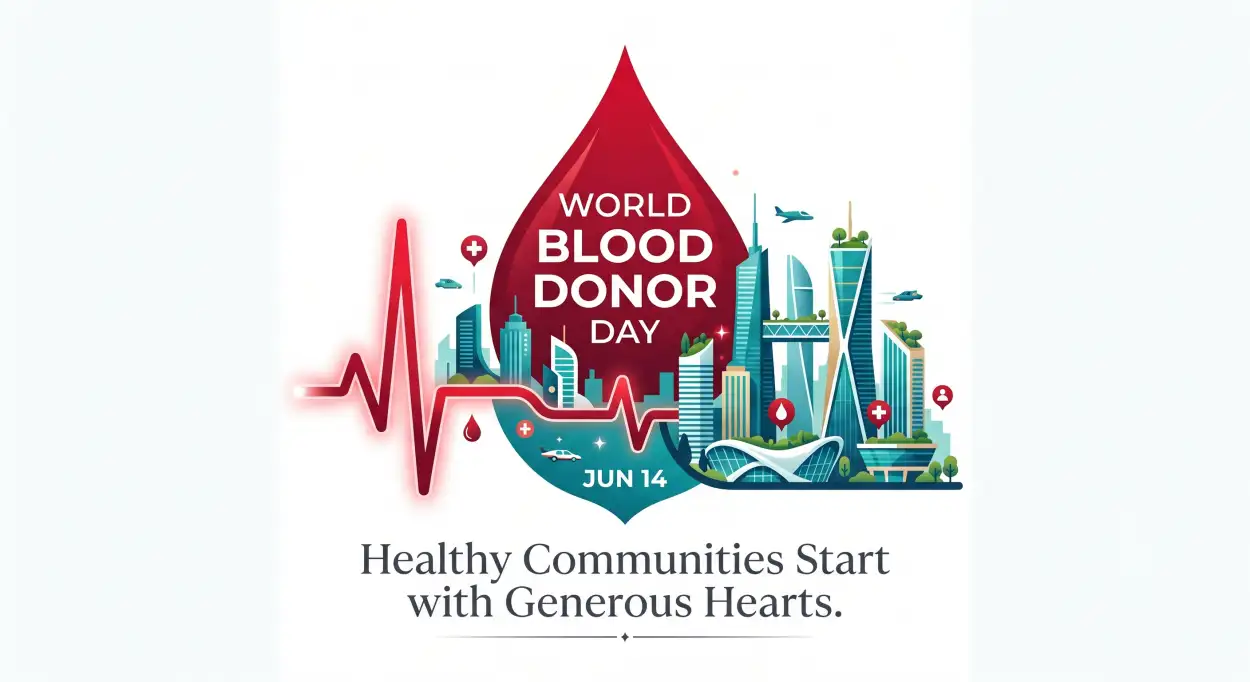 Free Download World Blood Donor Day 2026 Healthcare Awareness Graphic - High Quality World Blood Donor Day 2026 Image