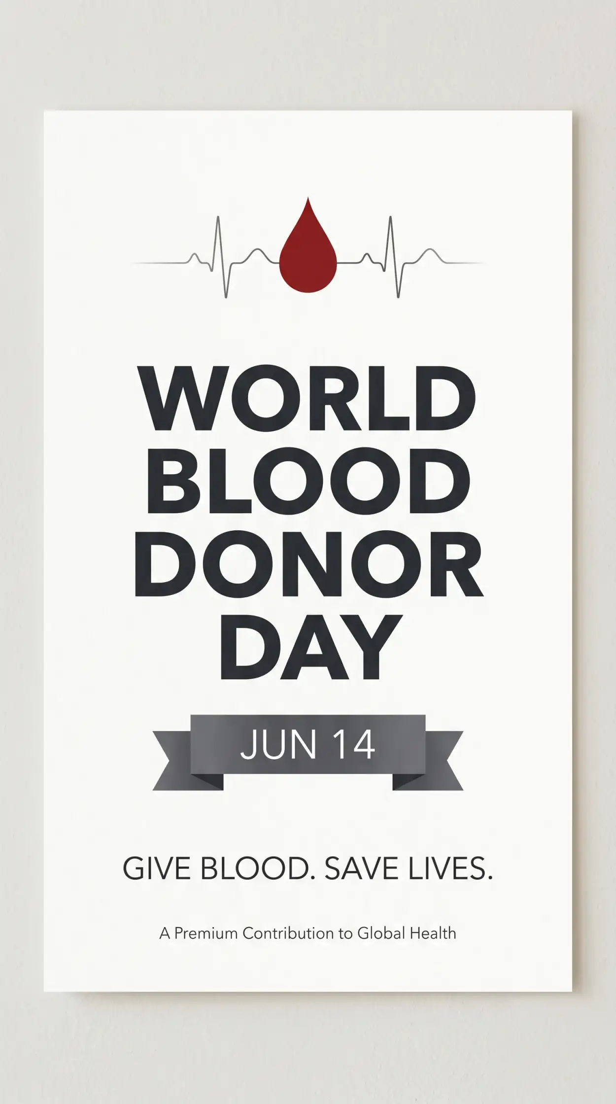 Free Download World Blood Donor Day 2026 Minimalist Poster - High Quality World Blood Donor Day 2026 Image