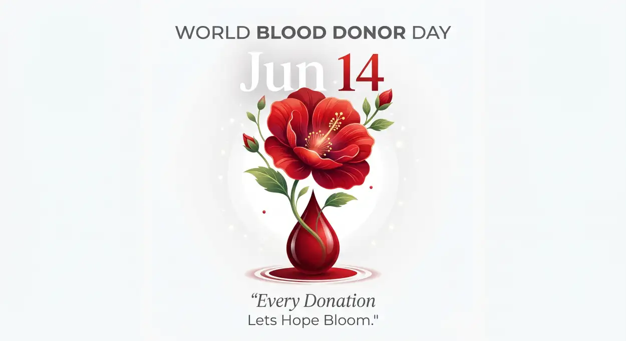 Free Download World Blood Donor Day 2026 Printable Poster - High Quality World Blood Donor Day 2026 Image