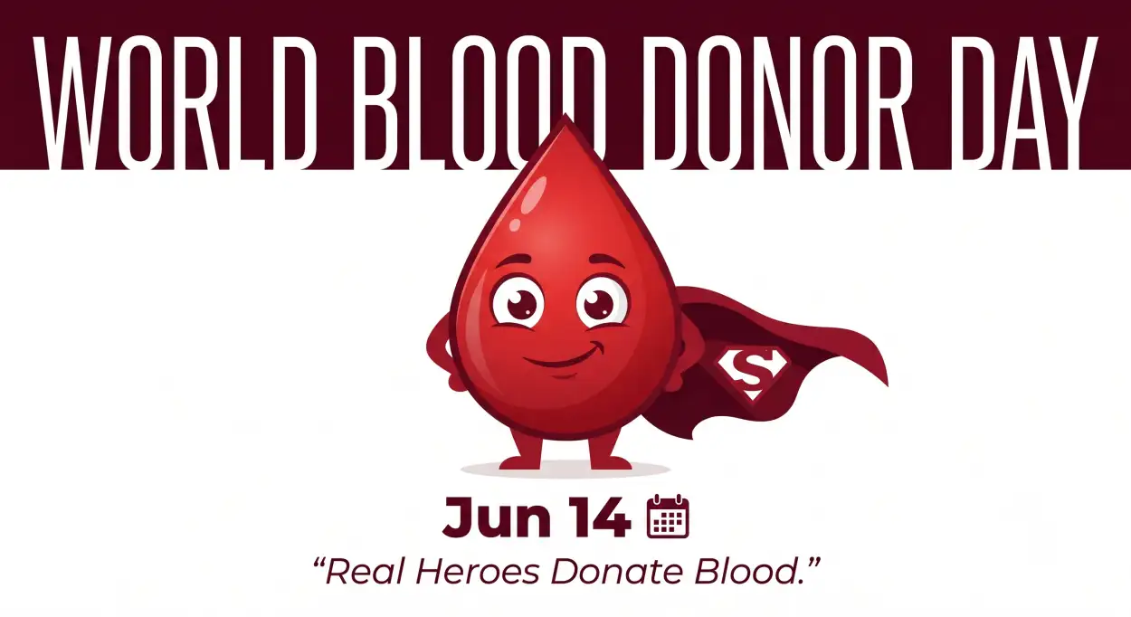 Free Download World Blood Donor Day 2026 Red Theme Social Media Template - High Quality World Blood Donor Day 2026 Image