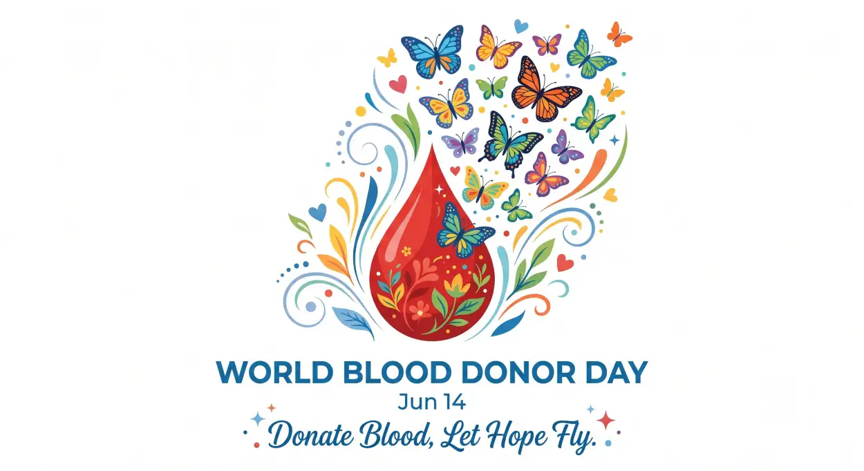 Free Download World Blood Donor Day 2026 Ribbon Illustration - High Quality World Blood Donor Day 2026 Image