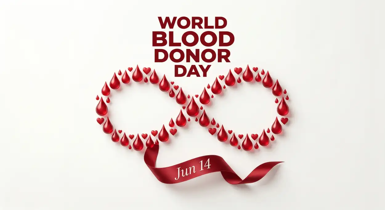 Free Download World Blood Donor Day 2026 Typography Design - High Quality World Blood Donor Day 2026 Image