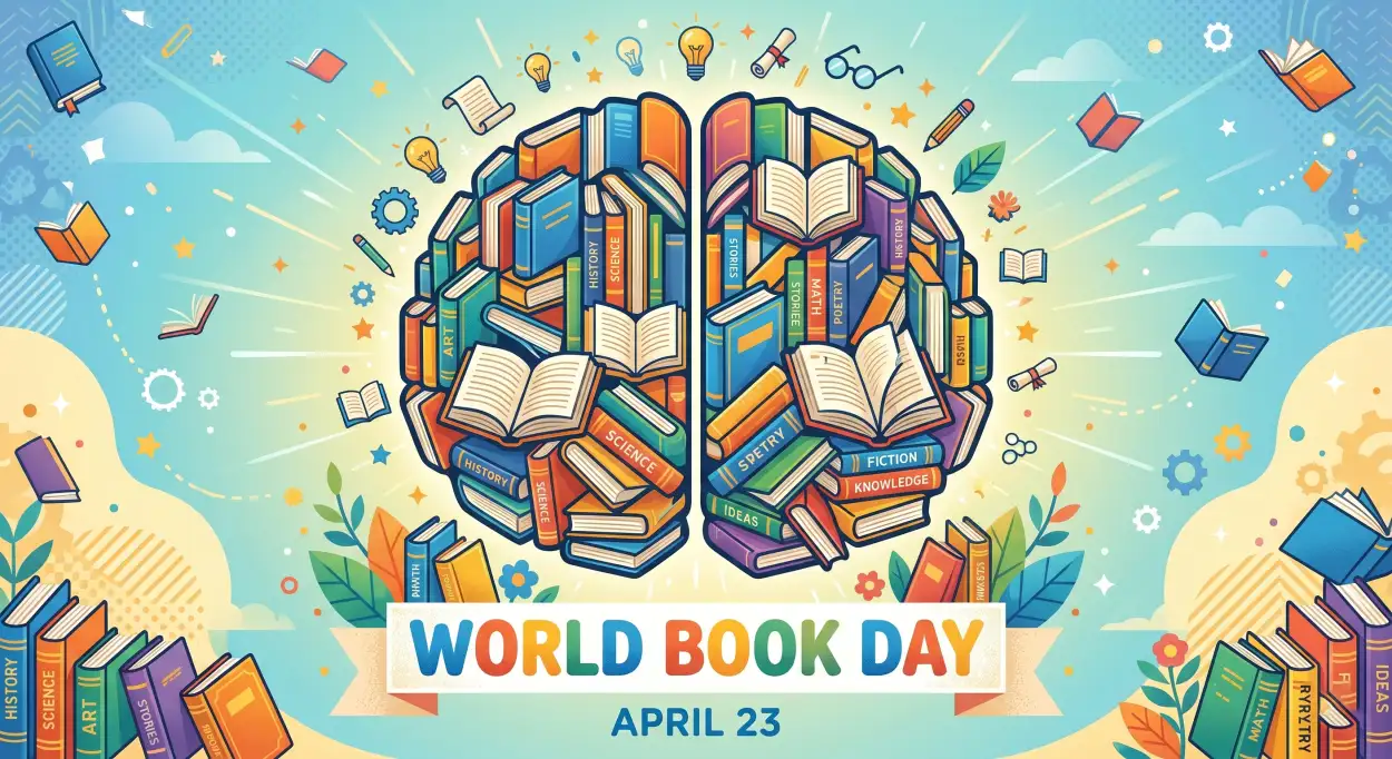 Free Download World Book Day Vector Illustration Prompt - High Quality World Book Day 2026 Image