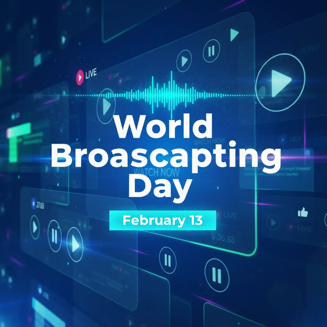 World Broadcasting Day Creative Canva Template - Royalty Free World Broadcasting Day Image | Pngmagic Free Download World Broadcasting Day Creative Canva Template - High Quality World Broadcasting Day Background