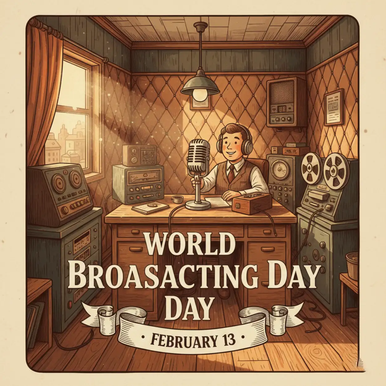Free Download World Broadcasting Day Creative Concept Art - High Quality World Broadcasting Day Background
