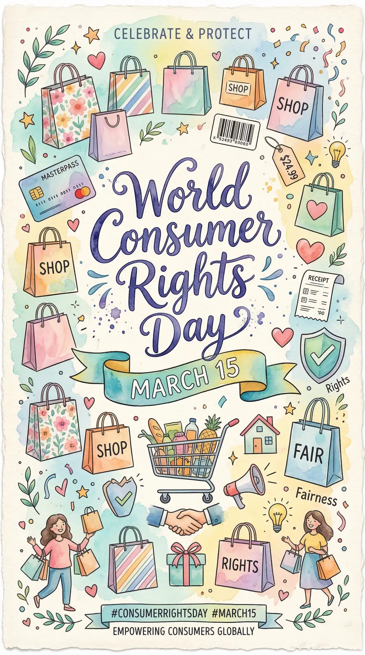 Free Download World Consumer Rights Day Art Poster Design - High Quality World Consumer Rights Day Image