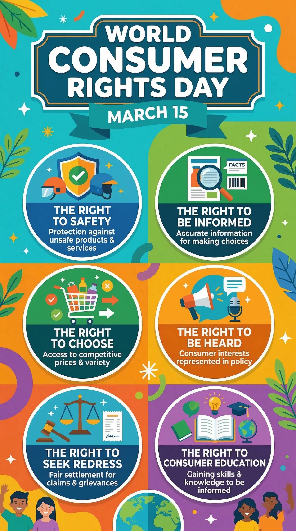 Free Download World Consumer Rights Day Creative Infographic Poster - High Quality World Consumer Rights Day Image