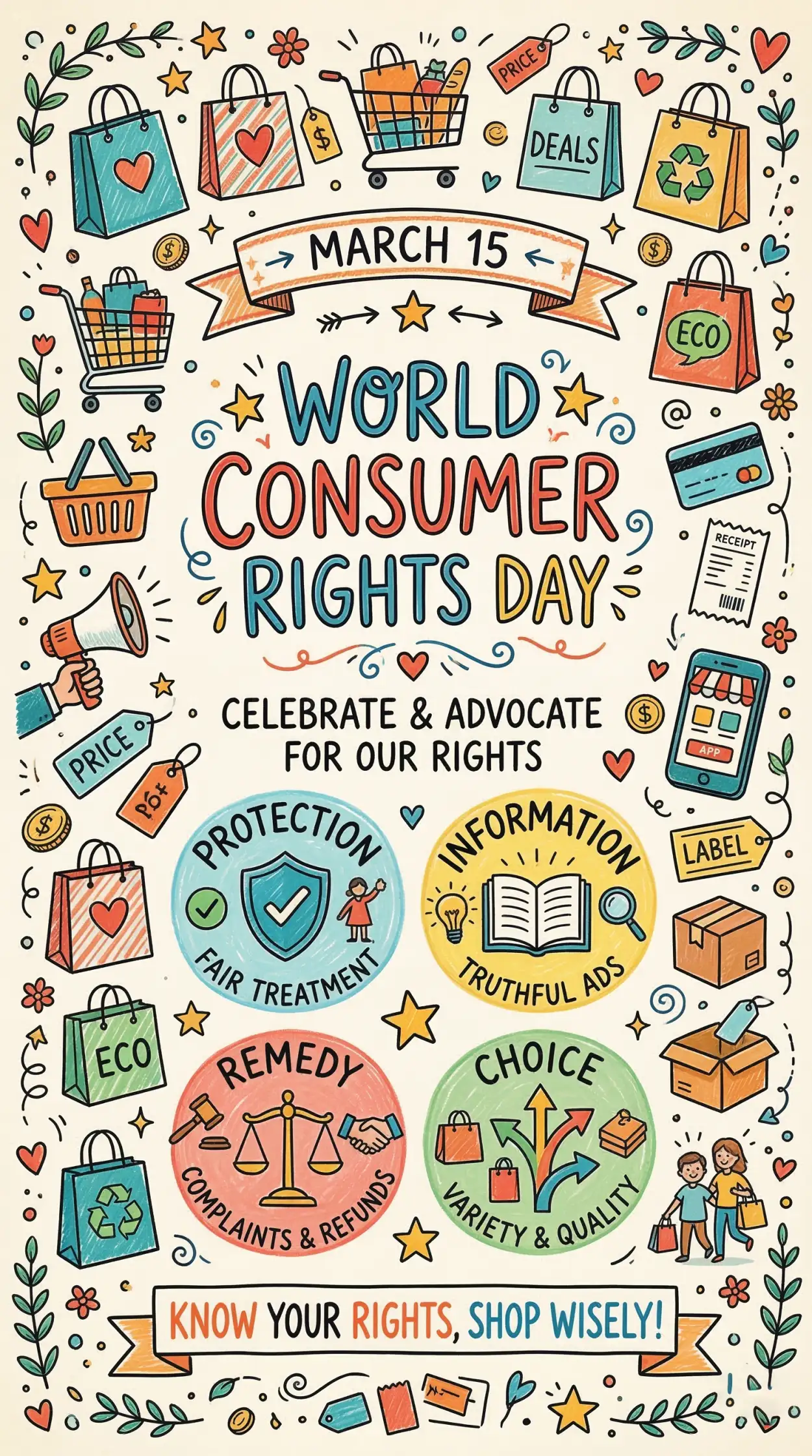 Free Download World Consumer Rights Day Illustration Design - High Quality World Consumer Rights Day Image