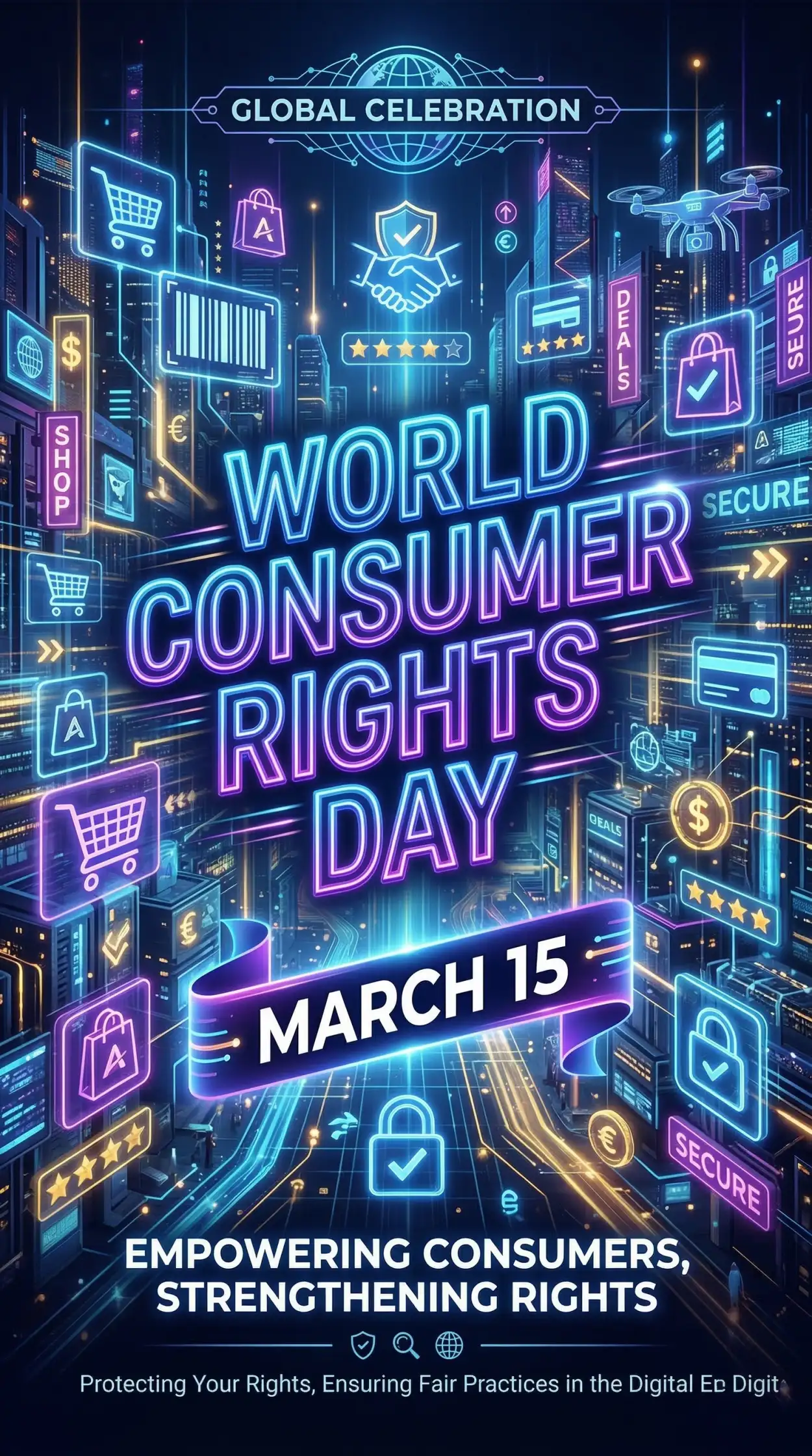 Free Download World Consumer Rights Day Poster Background - High Quality World Consumer Rights Day Background Image