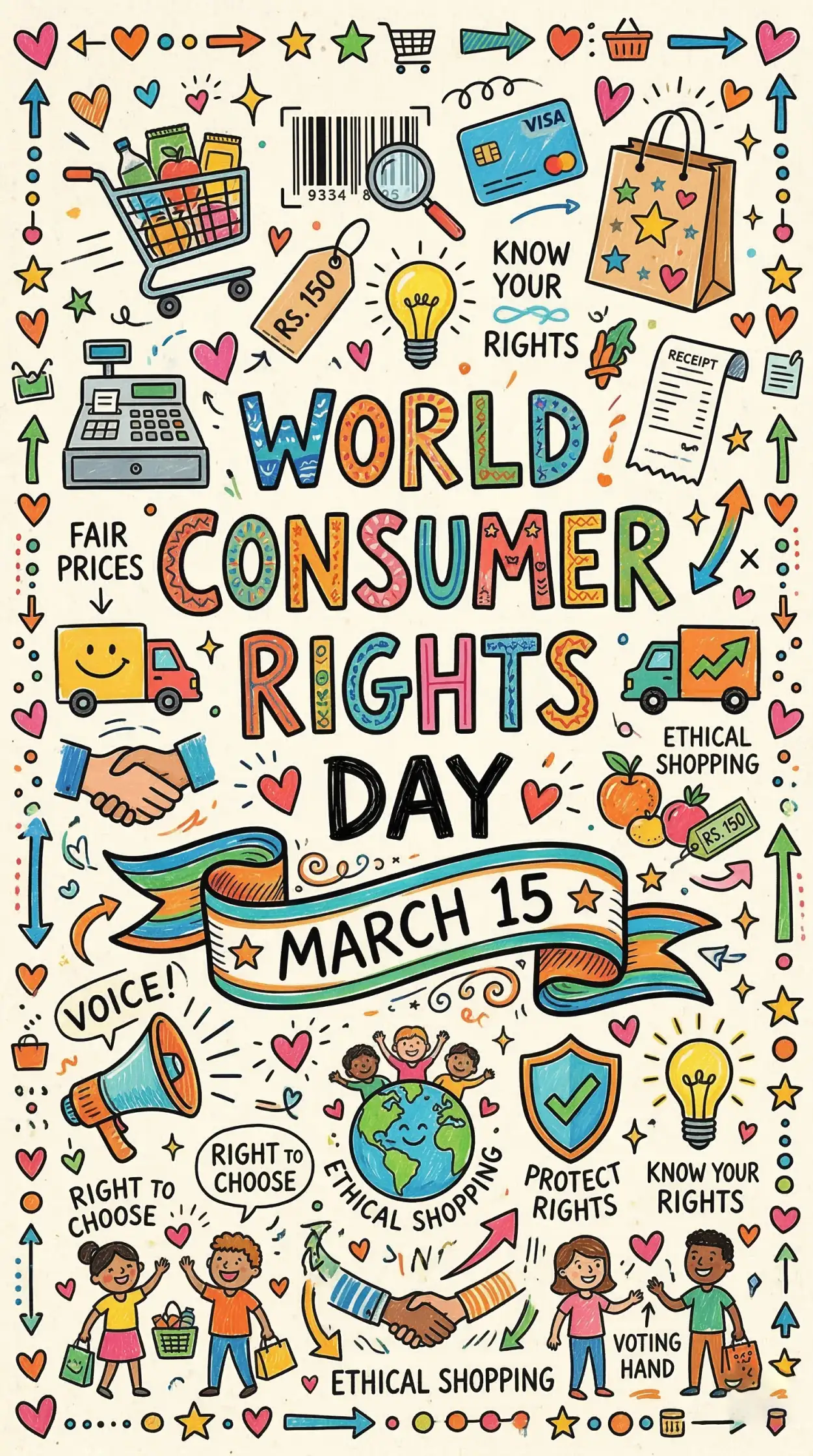 Free Download World Consumer Rights Day Typography Poster - High Quality World Consumer Rights Day Image