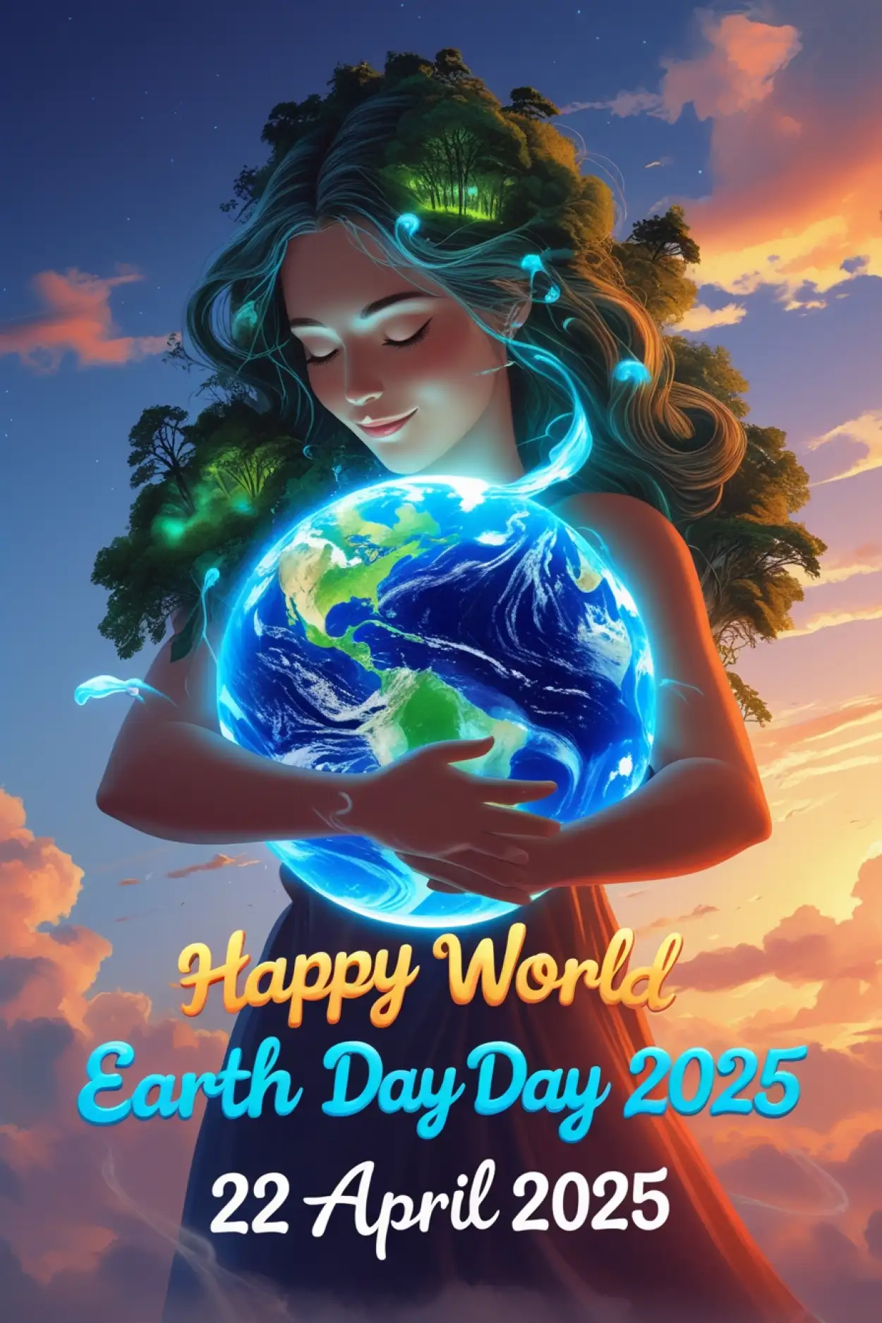 Free Download World Earth Day 2025 Greeting Card - High Quality Happy World Earth Day 2025 Background