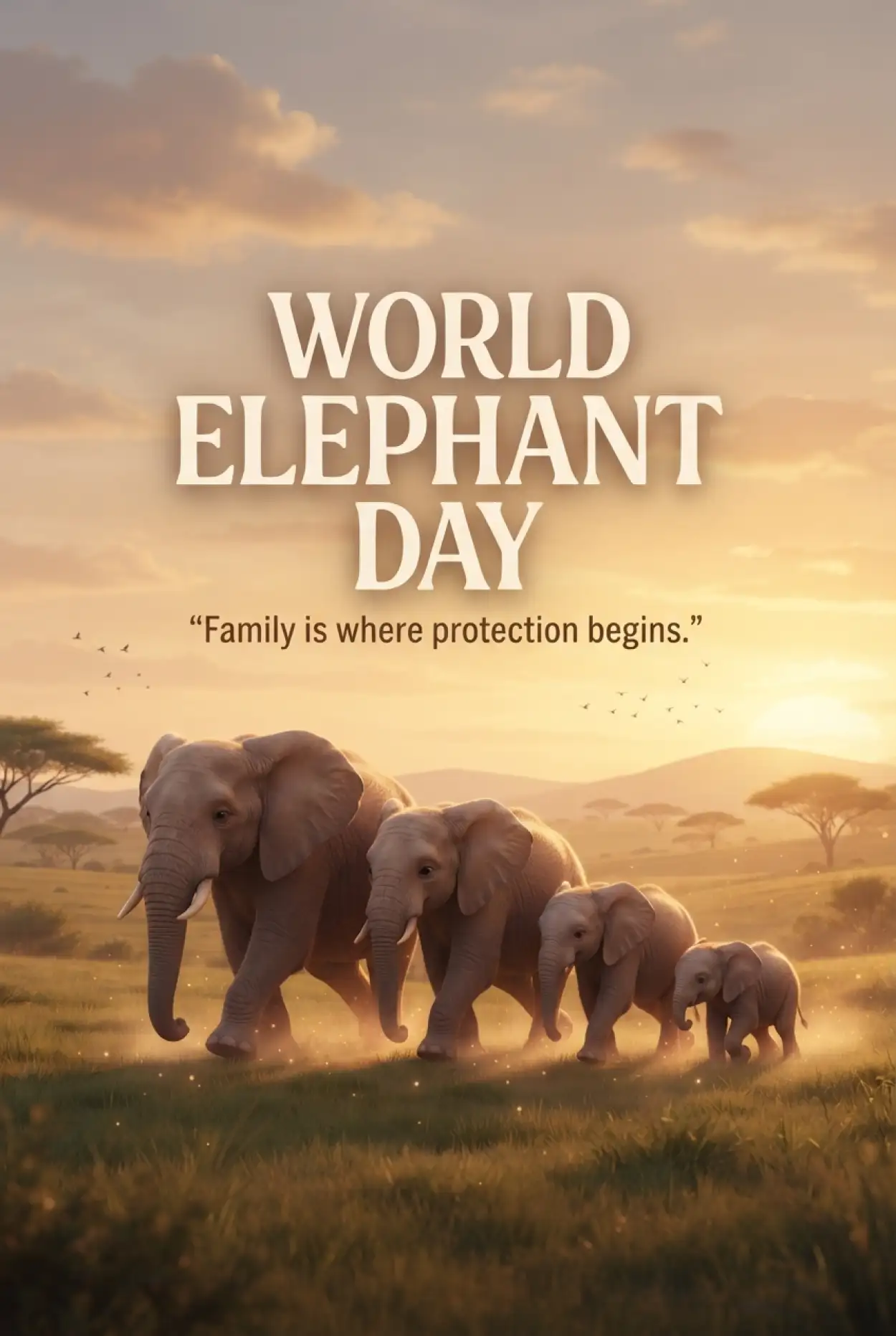 Free Download World Elephant Day 2026 African Elephant Poster - High Quality World Elephant Day 2026 Image