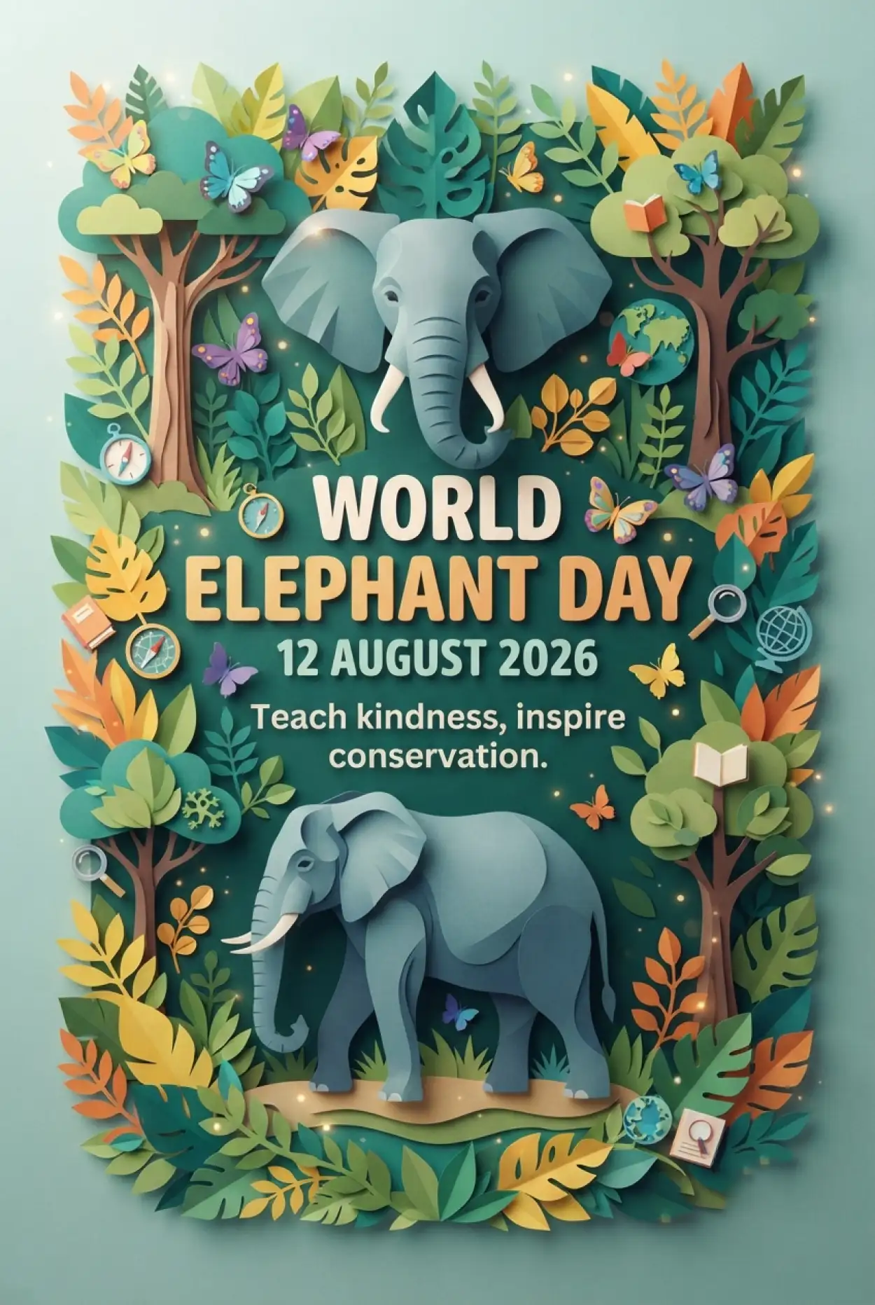 Free Download World Elephant Day 2026 Animal Conservation Poster - High Quality World Elephant Day 2026 Image