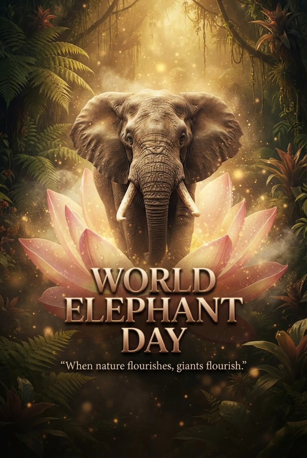 Free Download World Elephant Day 2026 Artistic Elephant Poster - High Quality World Elephant Day 2026 Image