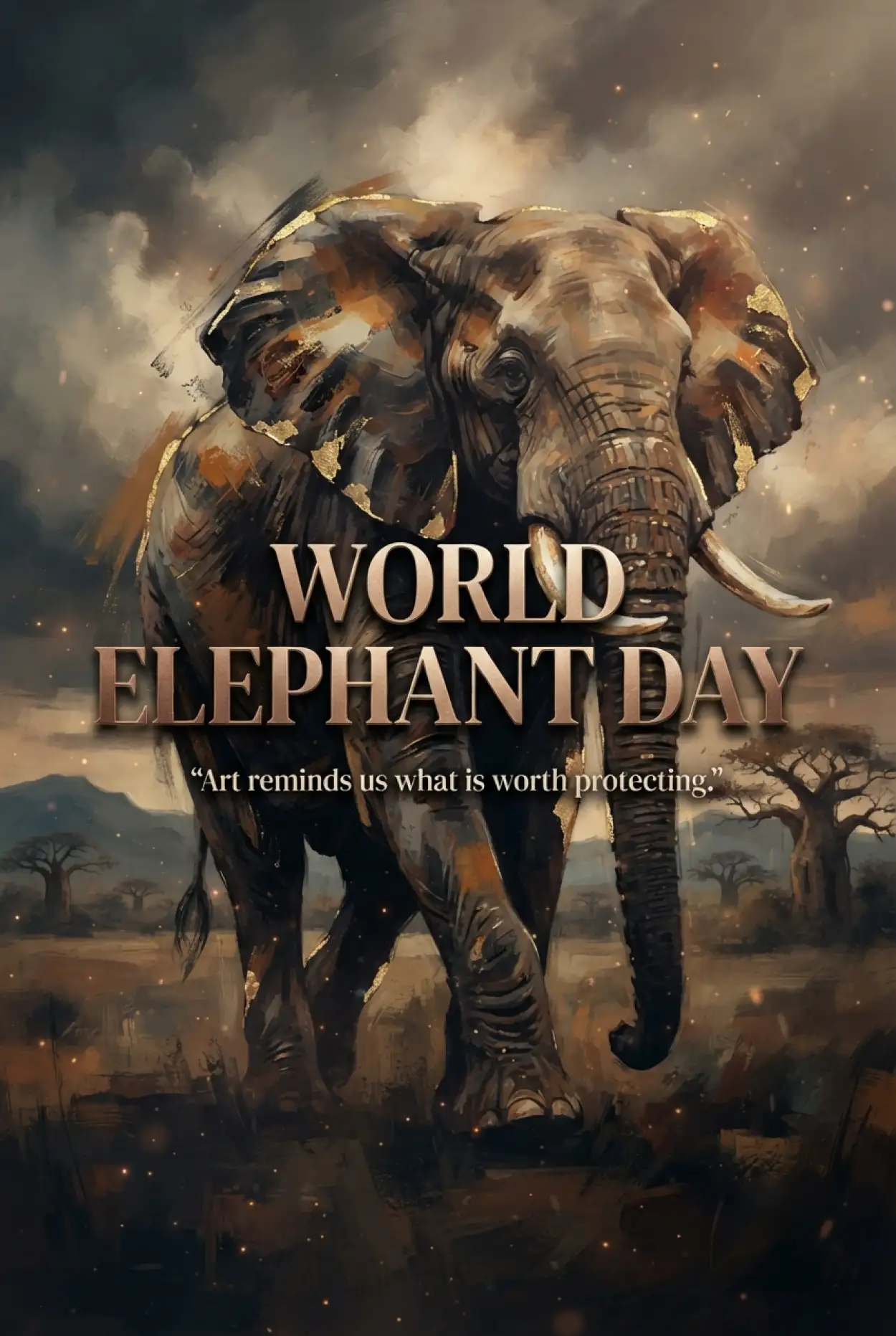 Free Download World Elephant Day 2026 Awareness Quotes - High Quality World Elephant Day 2026 Image
