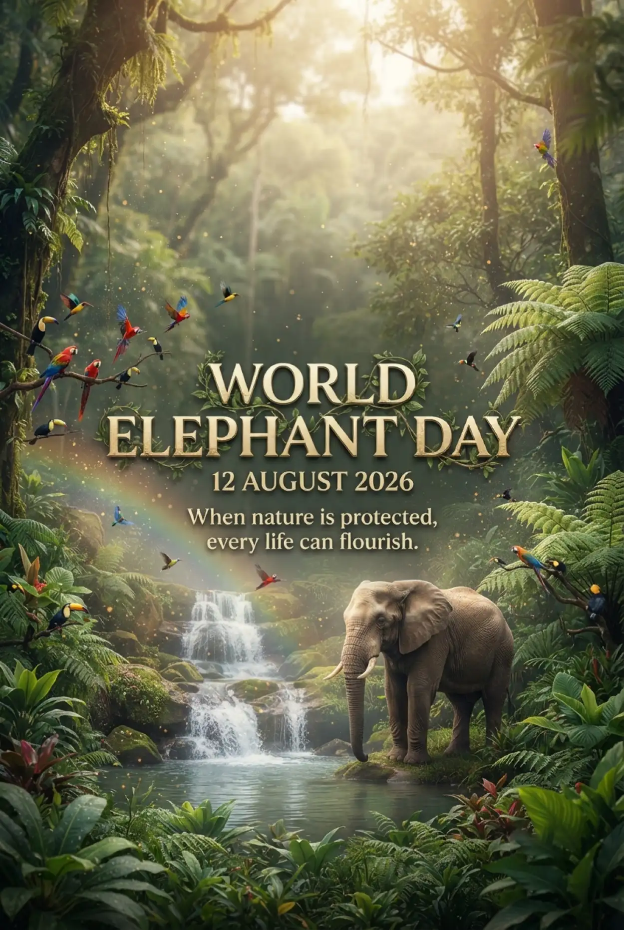 Free Download World Elephant Day 2026 Charity Campaign Poster - High Quality World Elephant Day 2026 Image