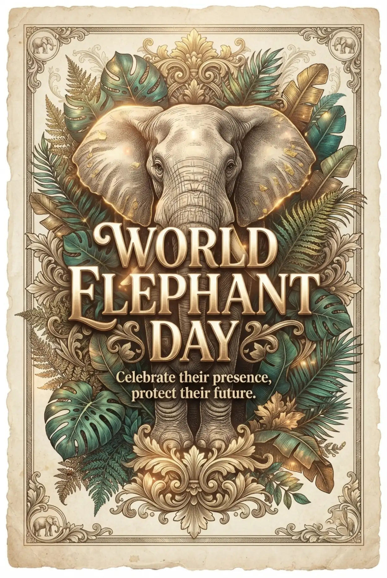 Free Download World Elephant Day 2026 Creative Elephant Artwork - High Quality World Elephant Day 2026 Image
