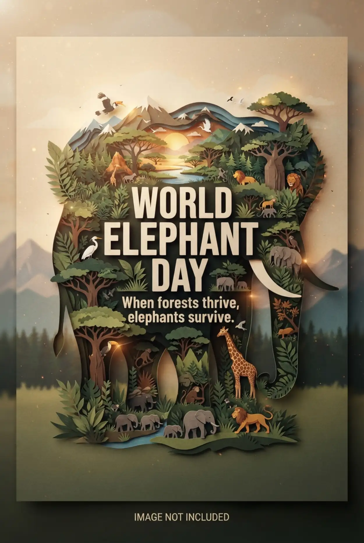 Free Download World Elephant Day 2026 Educational Poster - High Quality World Elephant Day 2026 Image