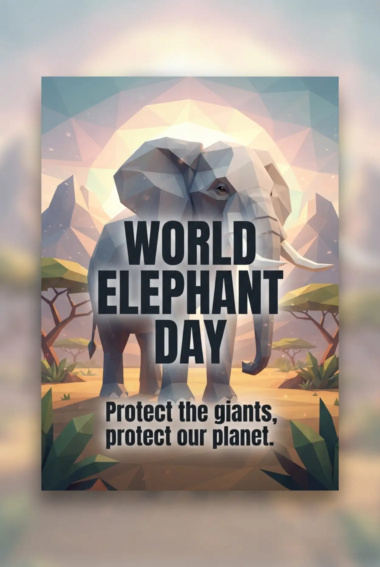 Free Download World Elephant Day 2026 Protect Elephants Poster - High Quality World Elephant Day 2026 Image