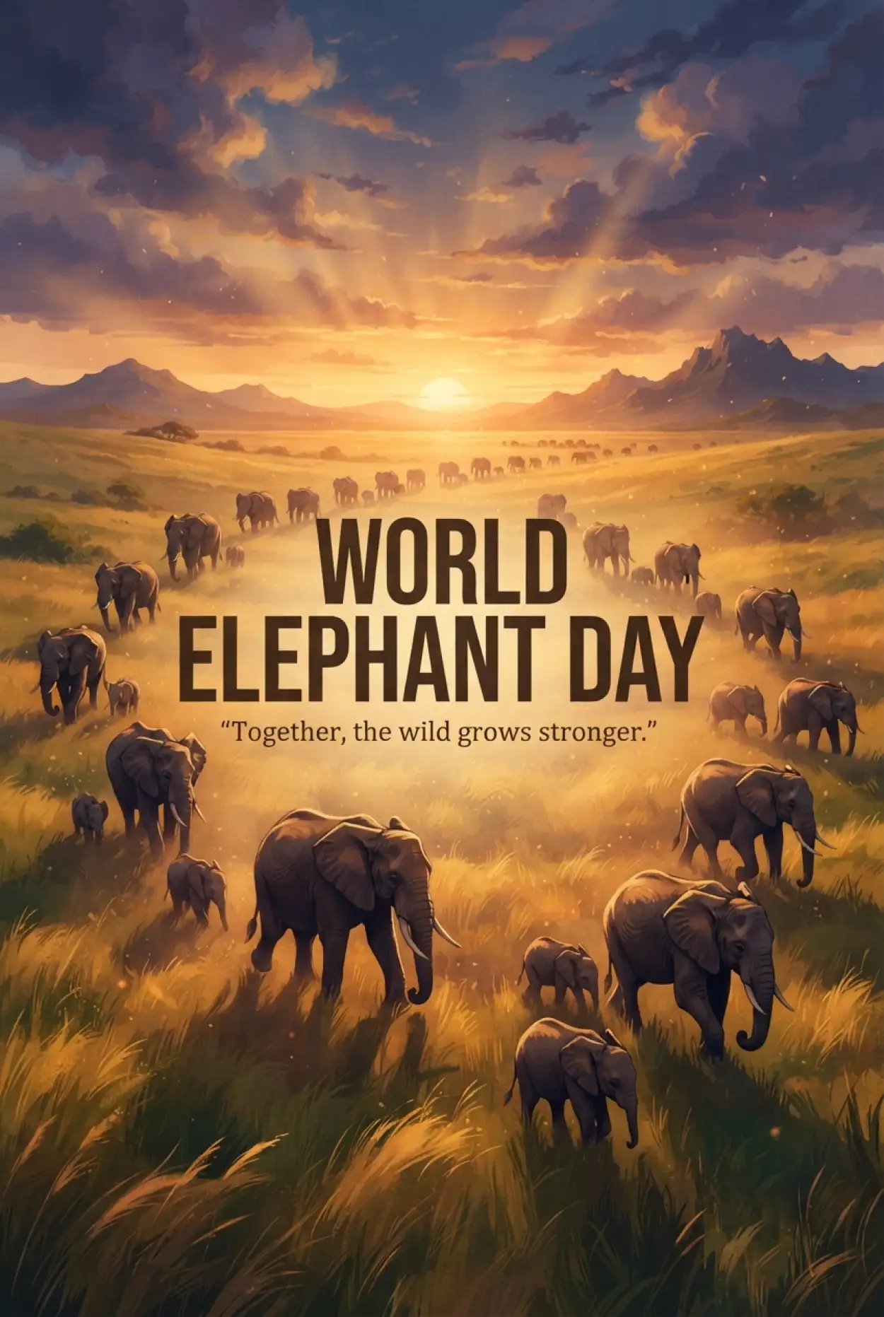 Free Download World Elephant Day 2026 School Poster - High Quality World Elephant Day 2026 Image