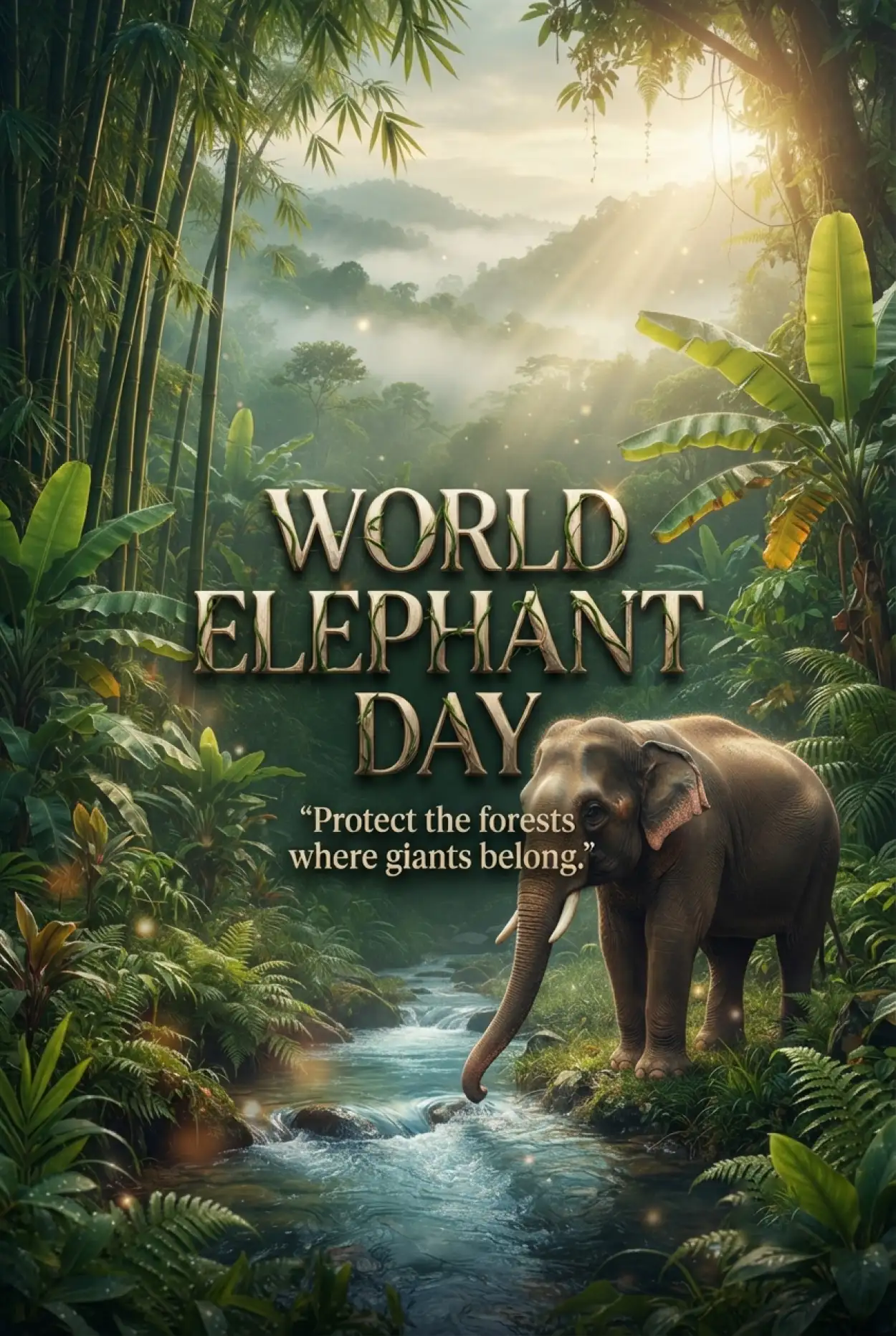 Free Download World Elephant Day 2026 Stop Elephant Poaching Poster - High Quality World Elephant Day 2026 Image