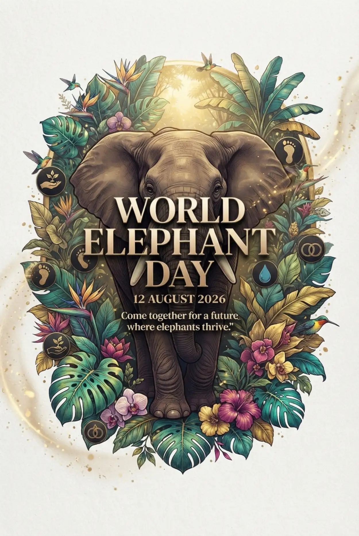 Free Download World Elephant Day 2026 Wildlife Awareness Poster - High Quality World Elephant Day 2026 Image